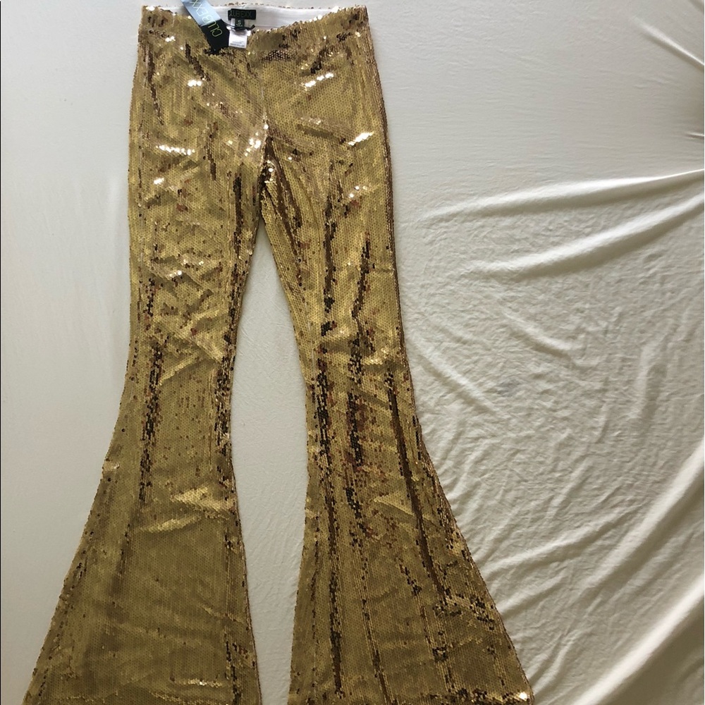 Gold Sequin Bell Bottoms!